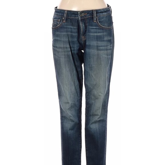 D-ID Jeans Blue Skinny Leg Cut Mid Rise Waist Size 26 #459 - Picture 1 of 4